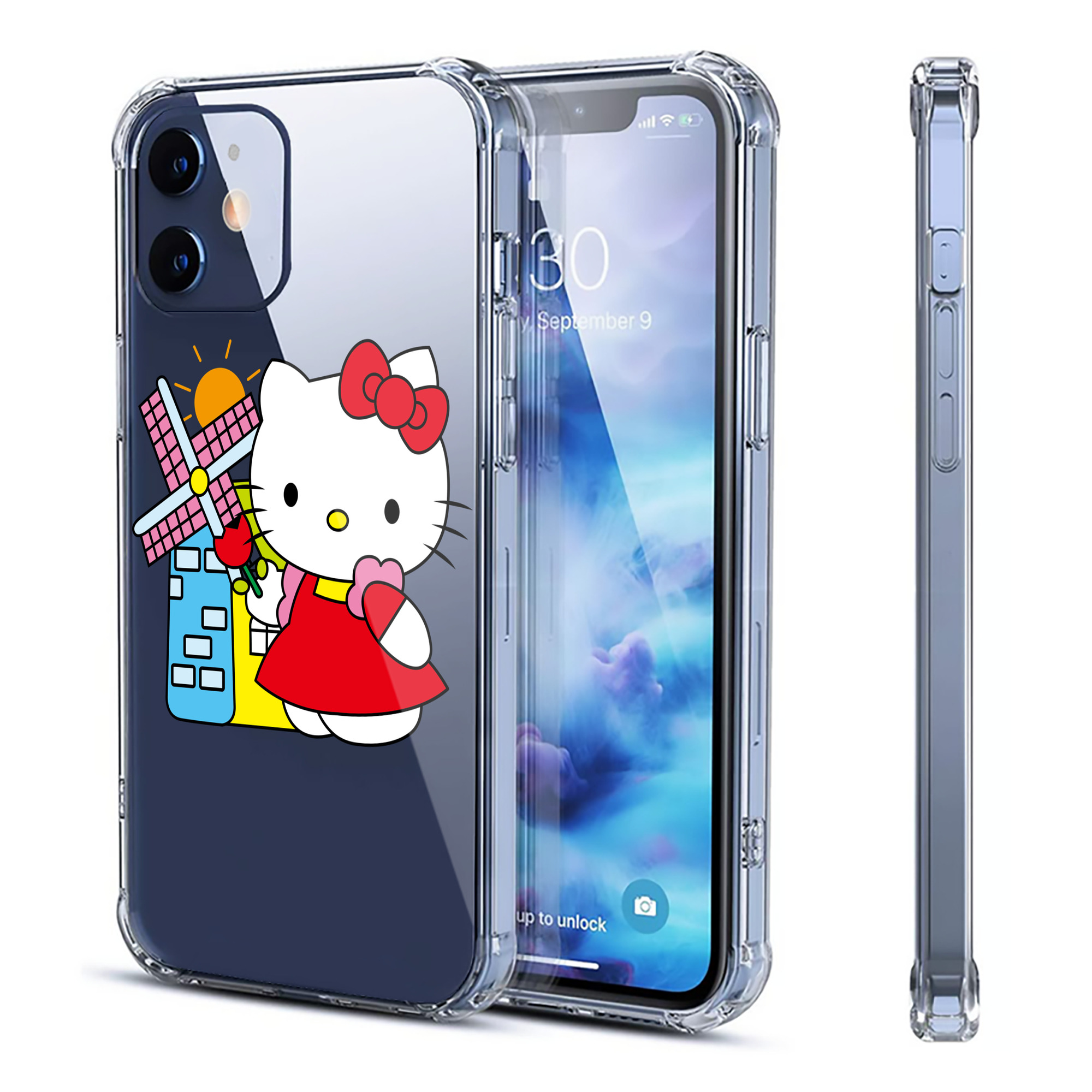 （画像用） Hello Kitty ハローキティ 【iPhone 12シリーズ対応】透明スマホケース（クリアソフトケース）